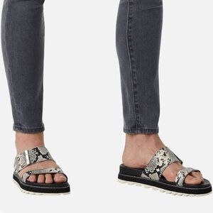 Sorel Roaming snake print slide sandle